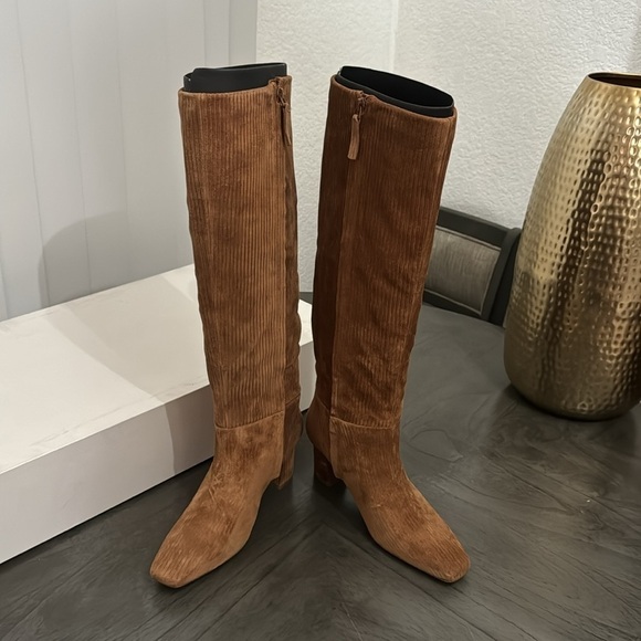 3.1 Phillip Lim Tess Square-Toe Ribbed Suede Tall Boots - Picture 5 of 10